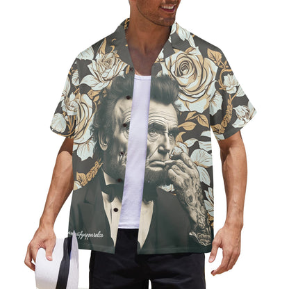 Abraham Lincoln Hand Tats Men's Hawaiian Shirt Made In USA