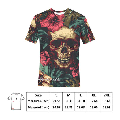 Men's Cotton Dia de los Muertos Skully T-Shirt