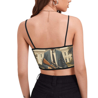 JFK Locked N' Loaded Women's Spaghetti Strap Crop Top