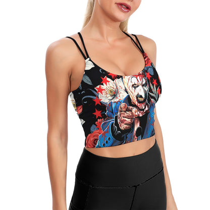 "I Want You Terrified" Cropped Yoga Tops for Women