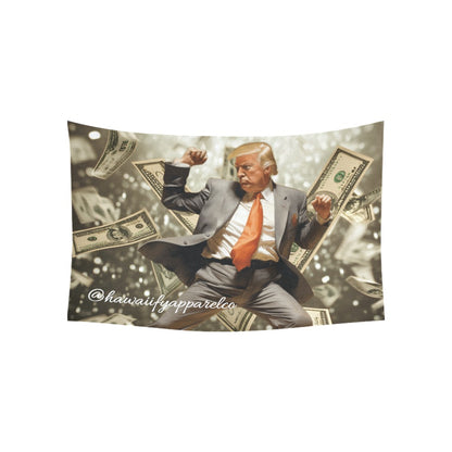 Donald Trump "Cash Flow" Cotton Linen Tapestry 60"x 40"