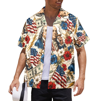 Benjamin Franklin Printin' Money" Men's Hawaiian Shirt